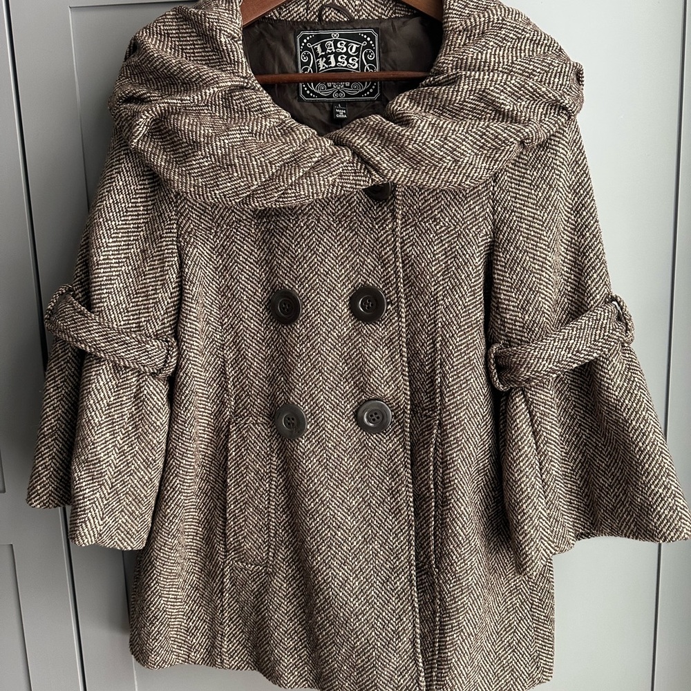 Herringbone Cape Coat